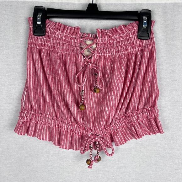 Free People Tube Top Peppermint Red Stripe Strapless Beachy Nautical Sailor Boho - Picture 3 of 7